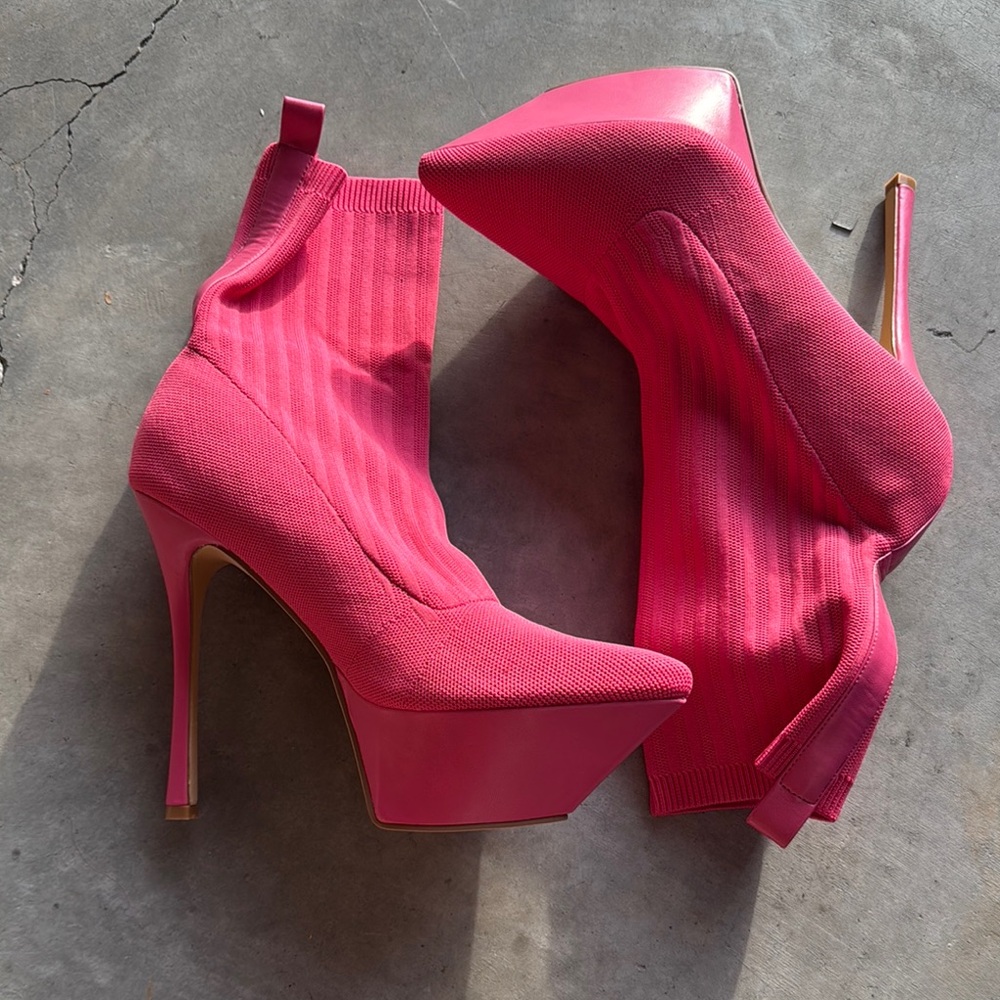 EGO Pink Stiletto Heeled Boots